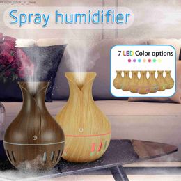 Humidifiers Electric Cool Mist Maker Aroma Diffuser Usb Mini Wood Grain Essential Oil Aromatherapy Air Humidifier With Led For Home#dg4 Q230901