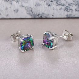 Woman Crystal Earrings Green Cubic Zircon Diamond Stud Earrings for Women Valentine's Gift Fashion Jewellery