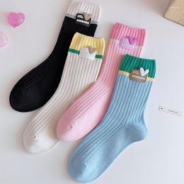 Women Socks Sweet Candy Colours Short For Girl Soft Cotton Patchwork Breathable Mid-tube Sock Casual Outdoor Sports Sox Sokken