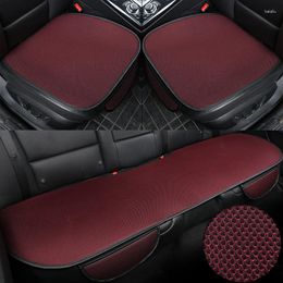 Car Seat Covers 3pcs/set Cover Cushion Ventilated Breathable Comfortable Front Back Rear Protector Pad Mat Anti-skid With Pocket