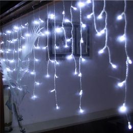 4M x 0 75M 144 LEDs Holiday Christmas Garden Curtain Icicle String Led Lights Decoration 8 Flash Modes Waterproof AC 110v-220V2543