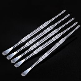 Latest Smoking Stainless Steel Dry Herb Tobacco Wax Oil Rigs Spoon Shovel Dabber Scoop Hookah Bong Bubbler Straw Tip Nails Portable Cigarette Holder