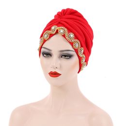 Beanie Skull Caps Auto Gele Soft Stretchy Turbans and Head Wraps Skull Caps African Pre Tied Bonnet Beanie Cap for Women Aso Oke 230831