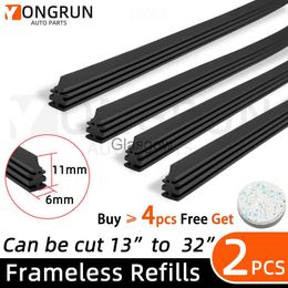 Windshield Wipers 2PCS 35cm To 80cm Car Wiper Rubber Refill Blade Soft Insert Strip DIY Can Be Cut Windshield Wiper Replacement Parts 26" 32" x0901