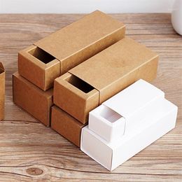 Blank White Kraft Paper Drawer Boxes for Cosmetics Essential Oil Dropper Bottle Jewellery Gift Packaging Box 20pcs- 10 30 50 100ml1194f