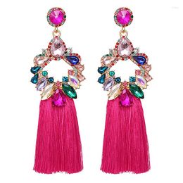 Dangle Earrings ZHINI Design DIY Colour Tassel Long For Women Luxury Charming Zircon Crystal Hollow Statement Earring Brincos