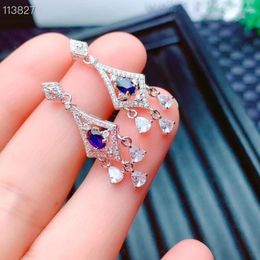 Dangle Earrings KJJEAXCMY Fine Jewellery 925 Sterling Silver Inlaid Natural Sapphire Female Eardrop Noble Support Detection