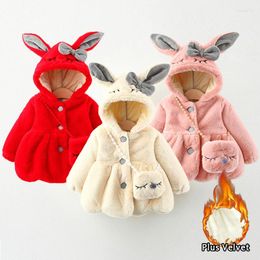 Down Coat Winter Born Baby Girl Clothes Ears Plush Jacket Christmas Girls Fur Snowsuit Infant Warm Hooded Outwear