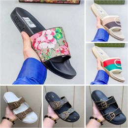 Designer slide sandal Men Women Slippers with Correct Flower Dust Bag Shoes snake print Summer Wide Flat Sandal Slipper outdoors Interlocking Sandals Size 35-45