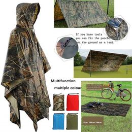 Raincoats 3 in 1 Multifunctional Raincoat Backpack Rain Cover Hiking Cycling Poncho Waterproof Tent Outdoor Camping Shade Tent Picnic Mat 230831