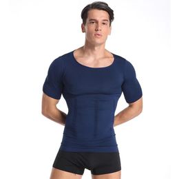 Men's Body Shapers Classix Men Toning T-Shirt Slimming Shaper Posture Shirt Belly Control Gynecomastia Vest Compression Man T229G