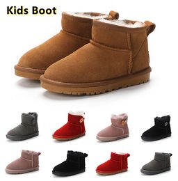 Märke barn stövlar barn flickor mini snö boot vinter varm småbarn pojkar barn barns plysch varma skor storlek EU22-35