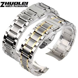 Watch Bands Curved end stainless steel watchband bracelet watch straps 16mm 17mm 18mm 19mm 20mm 21mm 22mm 23mm 24mm banding 230831