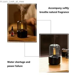 Humidifiers Aroma Diffuser Ultrasonic Atomization Air Humidifier 120ml Waterless Auto-Off LED Ambient Light Filament for Bedroom Living Room Q230901