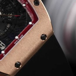 Swiss Richarmilles Automatic Watches Luxury Mechanical Sports Wristwatch Rm023 Automatic Mechanical Mens 18k Rose Gold Watch Case Wine Barrel Design with Ins HB0H