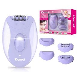 Epilator Kemei 4in1 Women Electric Shaver Body Hair Removal Lady Leg Bikini Trimmer Remover Underarms Rechargeable 230831