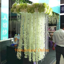 100CM Artificial Wisteria Hydrangea Orchid Flower Rattan Silk Vines For Wedding Haning Baskets Ornament decoration YYF11198w