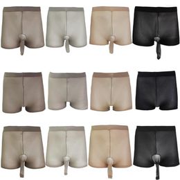 Men Pantyhose Open Closed Sheath Underwear Stockings Sexy Men's Seamless Ultra Thin Boxer Briefs Pantyhose Stocking Underwear2885