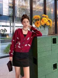 Fall burst top women's designer network red knitwear the same fashion crew-neck luxury jacquard knitwear