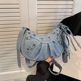 Locomotive 2023 Summer New Women's Sweet Cool Spicy Girl Shoulder Western Rivet Crossbody Bag Cheap Outlet 50% Off