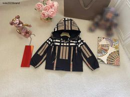designer Kids zipper Coats Multi Colour cross stripe design Child Hooded jacket Size 100-160 CM high quality Baby Outwear Aug30