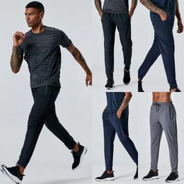 LL- high-waisted rope running jogging men's quick-dry gym gym gym pants double pocket sports yoga pants