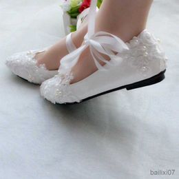Dress Shoes 2023 Fashionable White Wedding Dress Shoes High Heels Leather Beaded Bride Shoes R230901