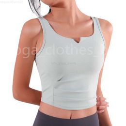 LLl-SP252 yoga outfit New yoga bra one-piece sports vest female U-shaped beautiful back detachable gather running fitness clothes with Brand Sportswear