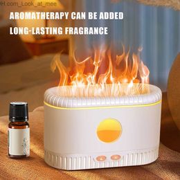 Humidifiers Aroma Diffuser Air Humidifier Ultrasonic Colourful Flame Light Cool Mist Maker Fogger LED 200ml Essential Oil Flame Lamp Difusor Q230901