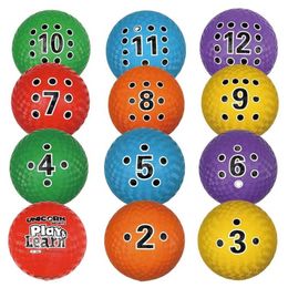 Balls Dia 6" Rainbow Play Learn Numbered Playground Set of 12 230831