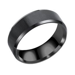 316L Stainless Steel Black Band Ring for Men Women Comfortable Fit Tungsten Carbide Wedding Frosted Rings Engagement Jewelry No Fade Color 8MM Wholesale Price