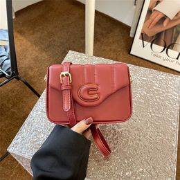 2023 Summer New Fashion Versatile Candy Colour Small Square Texture Letter One Shoulder Crossbody Bag 55% Off Factory Online