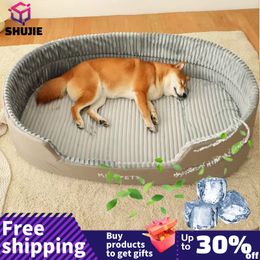 kennels pens Dog Mat Cooling Double Sided Available All seasons Big Size Large Dog Bed House Sofa Kennel Soft Fleece Pet Dog Cat Mat 230831