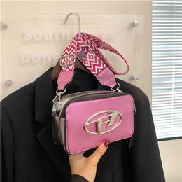 Bags niche design sweet cool style for women 2023 new color contrast small square wide strap single shoulder crossbody bag 60% Off Outlet Online