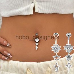 Labret Lip Piercing Jewelry Crystal Navel Nail Ring Alloy Zircon Bar Barbell Drop Flower Dangle Body Piercing Belly Button Rings Men Women Body Jewelry x0901