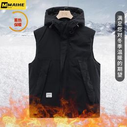 Men's Vests Winter Thickened Waistcoat Lightweight Thermal Jacket For Men Hip Hop Streetwear Outdoor Casual Sports Hooded Coat Vest