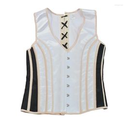 Men's Body Shapers Aismz Men's Underwear Slim Fit Tank Top Shapewear Chest Binder Waistcoat Vest Jacket Steampunk Gothic 266e