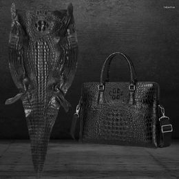 Backpack Real Alligator Leather Men's Bag High-end Business Computer Tote Briefcase