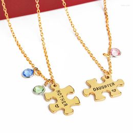 Pendant Necklaces God Mom Mother Daughter Puzzle With Charm Women Interlocking Jigsaw Pendants For 2 Famliy Love Gift To Kid Girls