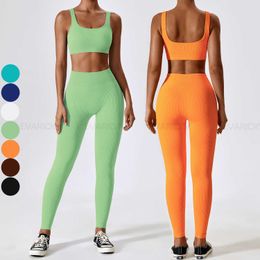 Lu Lu Private Label Matching Compression Workout Set Women Clothing Active Wear Gym Fitness Butt Lift Leggings Yoga Sets Woman