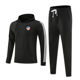 FC Cincinnati Men's Tracksuits outdoor sports warm long sleeve clothing full zipper With cap long sleeve leisure sports suit