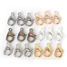 10/12/14/16mm 1000pcs Metal Lobster Clasps Hooks For Jewelry Making Finding Connect Buckle DIY Necklace LL