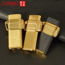 Zorro Kerosene Lighter Metal Submarine Model Right Side Lock Chain Feed Rope Retro Creative Smoking Accessories Gadgets For Men 1KG6