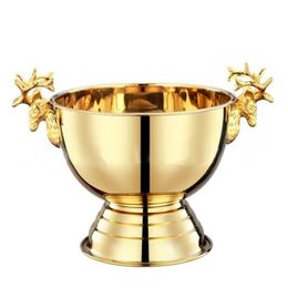 304 stainless steel Deer Head ear cooler GOLD & SILVER CHAMPAGNE ICE BUCKET CHAMPAGNE ICE BOWL308m