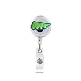 Business Card Files Cute Retractable Badge Holder Reel - Clip-On Name Tag With Belt Clip Id Reels For Office Workers Baby Usa Doctors Otj23