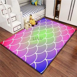 Gradual Fish Scale HD Printed Rug LargeDoormat balcony Non-slip Floor Mat Carpet Rug for Living Room Bedroom Sofa Decoration HKD230901