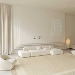 Beige Minimalist Geometric Carpet Large Area Luxury Living Room Decorative Rugs Comfortable Soft Bedroom Carpets Balcony Rug HKD230901