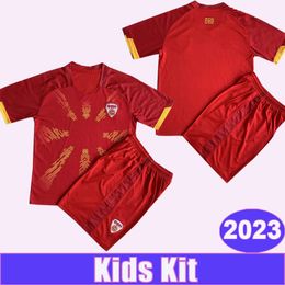 2023 North Macedonia RISTOVSKI Kids Kit Soccer Jerseys BARDHI ALIOSKI TRAJKOVSKI RISTEVSKI VELKOVSKI Home Child Suit Football Shirts Short Sleeve Uniforms