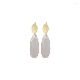 Stud Earrings 925 Sterling Silver Waterdrop Brushed For Women Top Quality Long Fashion Luxury Simplicity Wedding Jewelry Party Gift