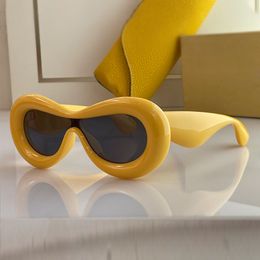 Nylon Swell Mask Sunglasses sun glasses Lens Legs Logo Funny hip hop american style LW40099l avant garde womens designer sunglasses High quality glasses uv400